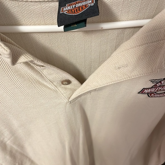 Harley Davidson mens cream and blue short sleeve polo. Size xxl. 100 % cotton - Picture 7 of 10